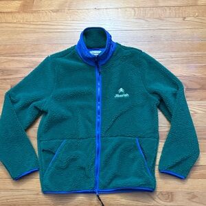 Jiberish Green Fleece Jacket with Blue Accents S